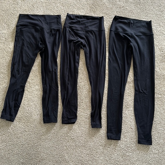 3 pairs of LuluLemon black Align leggings size 6 - $30 for all 3 - Picture 1 of 4